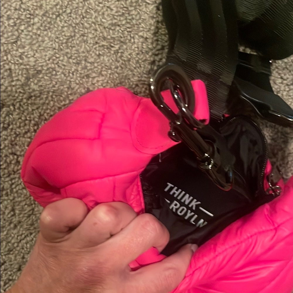 Think Royln Neon Pink Quilted Bag